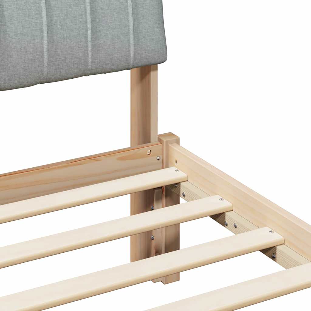 Okvir kreveta s uzglavljem Smeđa i svijetlo siva 75 x 190 cm