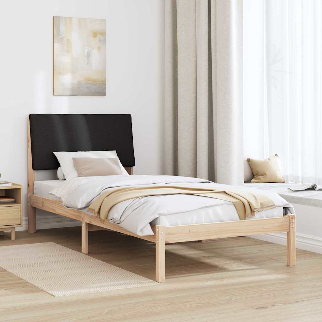 Okvir kreveta Smeđa i crna 100 x 200 cm Masivna borovina