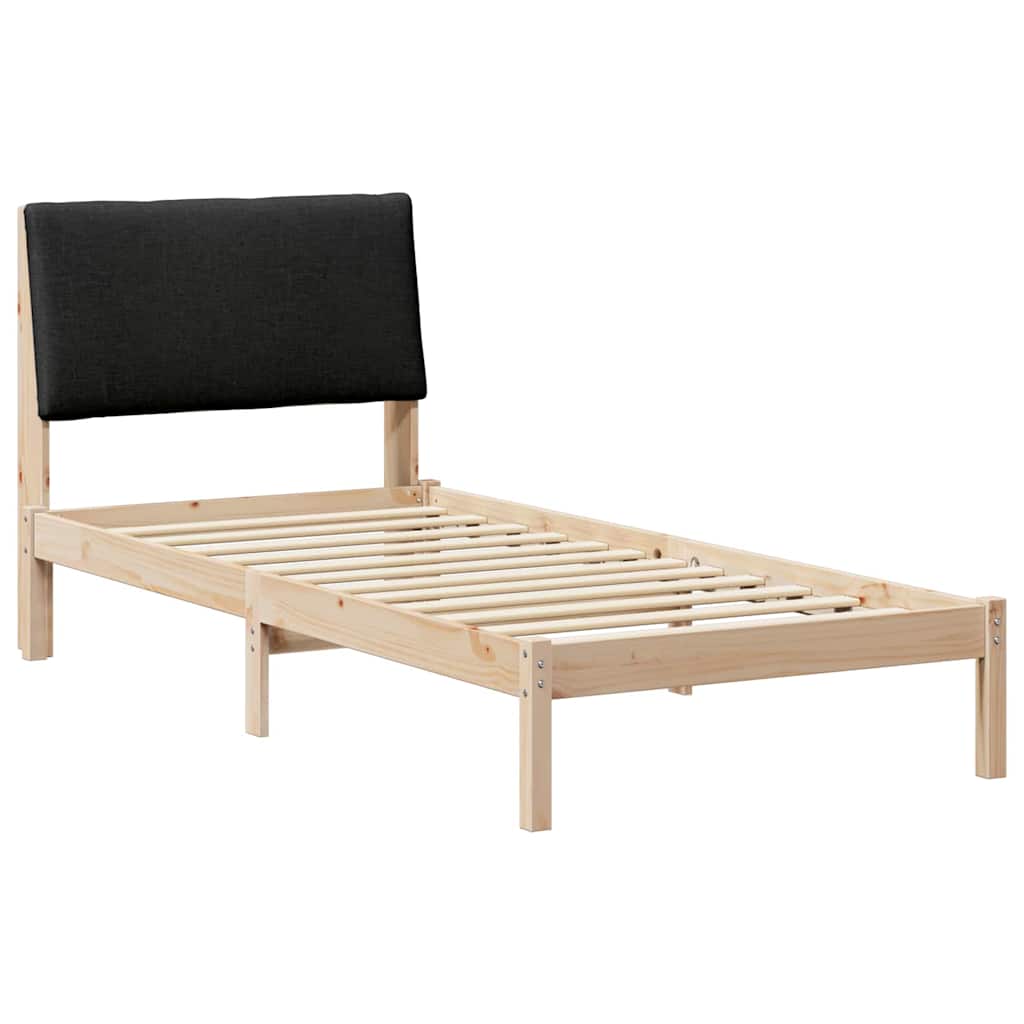 Okvir kreveta Smeđa i crna 100 x 200 cm Masivna borovina