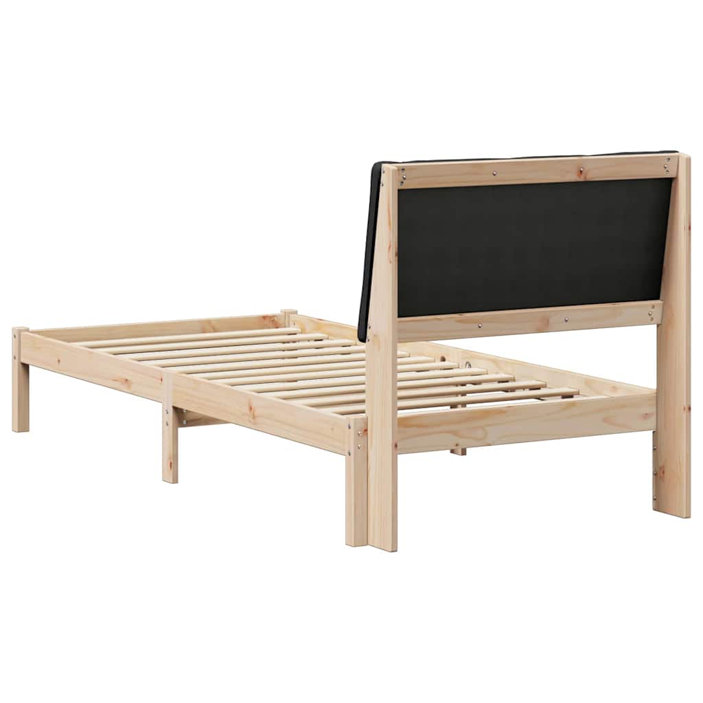 Okvir kreveta Smeđa i crna 100 x 200 cm Masivna borovina