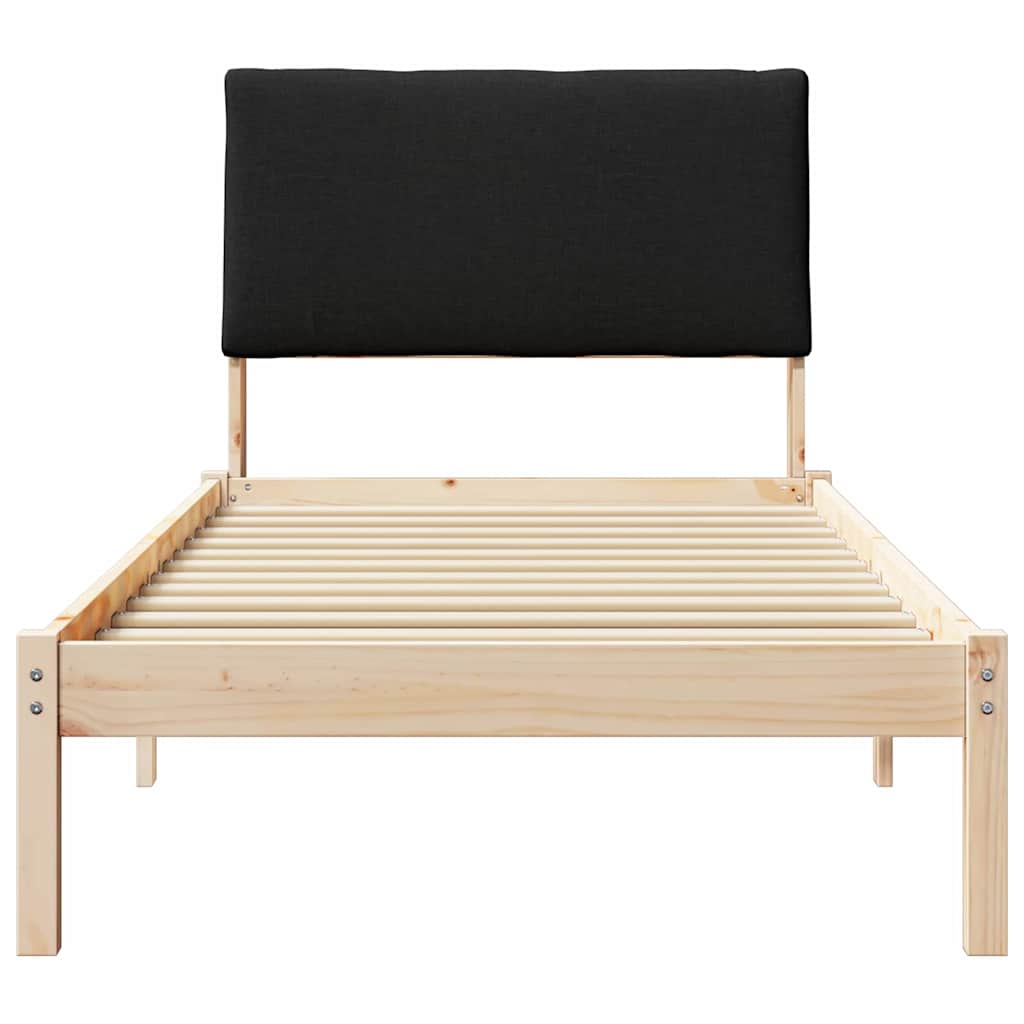 Okvir kreveta Smeđa i crna 100 x 200 cm Masivna borovina