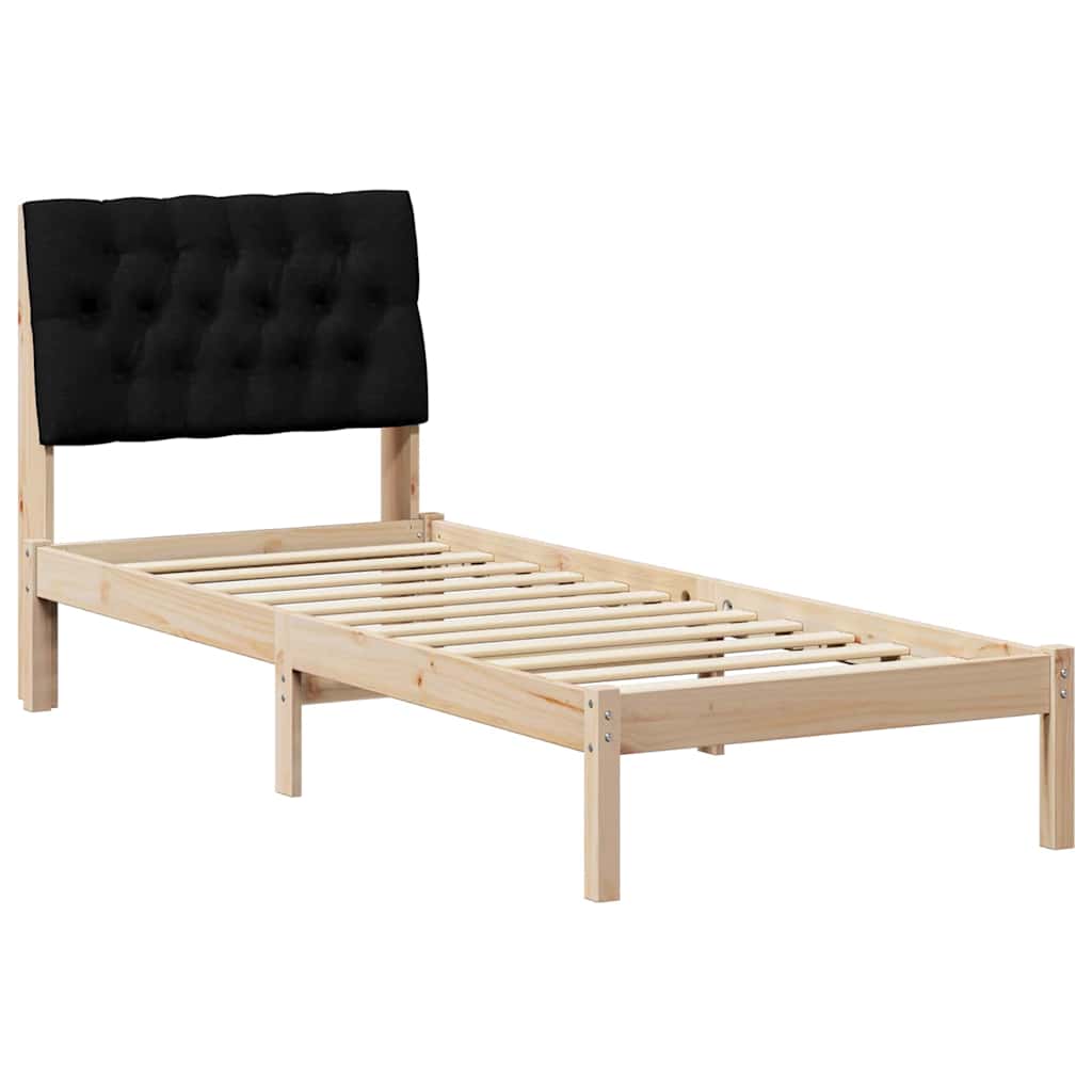 Krevetni okvir s tapiciranim uzglavljem Smeđa 75 x 190 cm