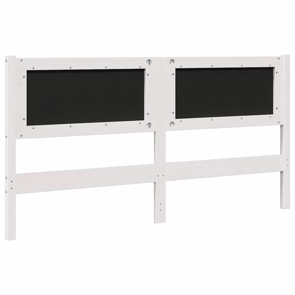 Tapecirani uzglavlje Bijelo 160 cm Čvrsto borovo drvo