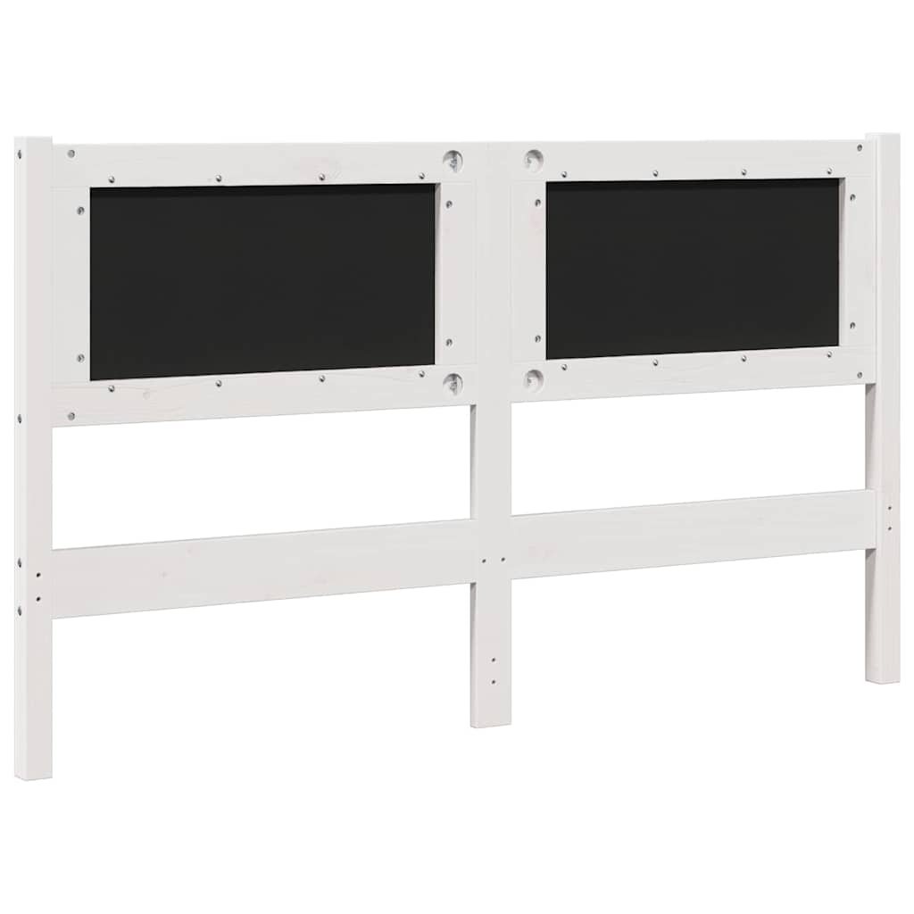 Tapecirani uzglavlje Bijelo 140 cm Čvrsto borovo drvo