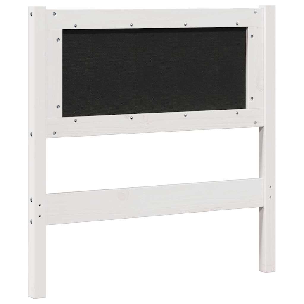 Tapecirani uzglavlje Bijelo 75 cm Čvrsto borovo drvo
