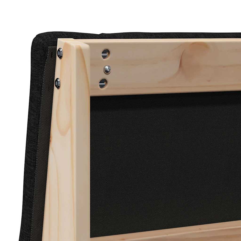 Tapecirani uzglavlje Crna 100 cm Čvrsto borovo drvo