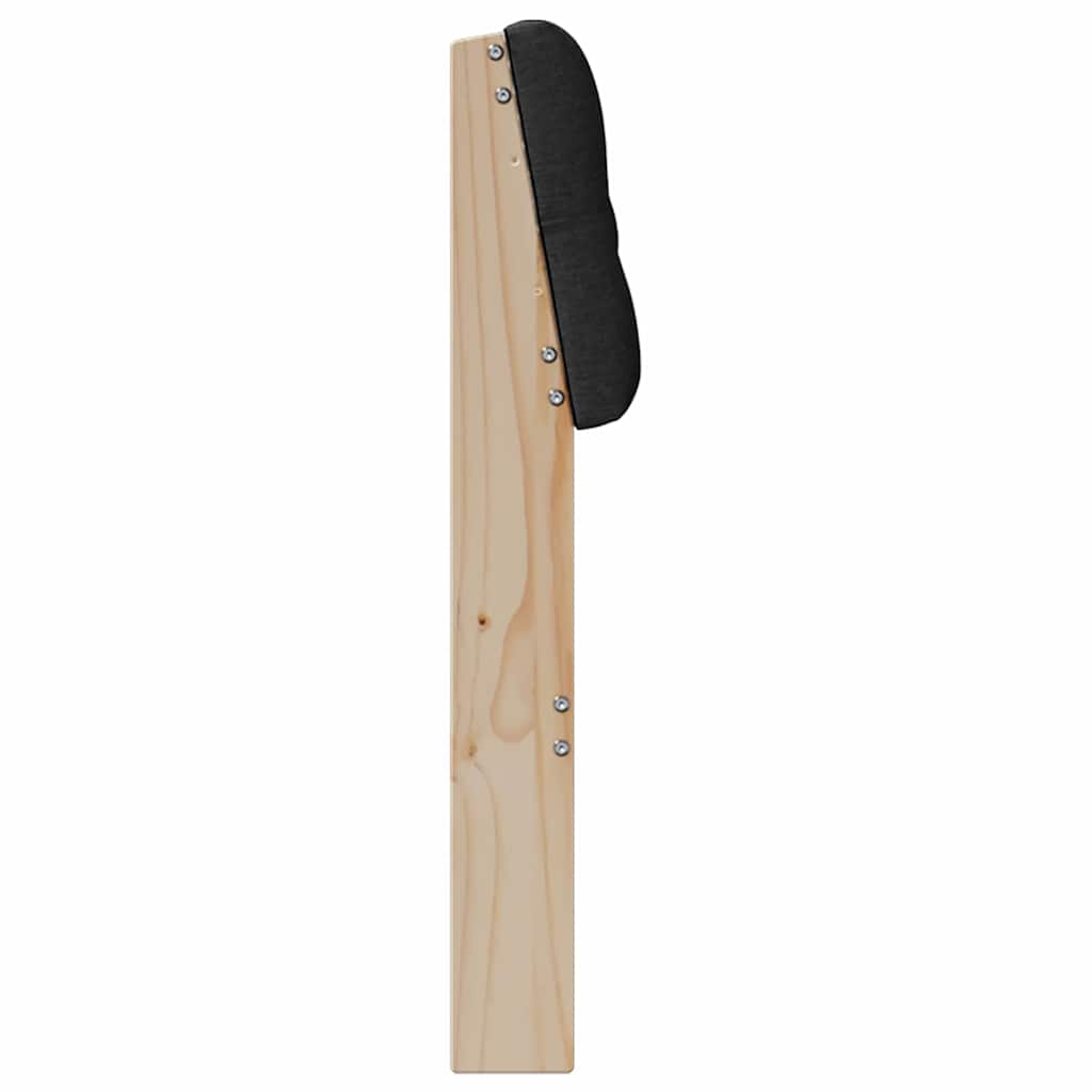 Tapecirani uzglavlje Crna 135 cm Čvrsto borovo drvo