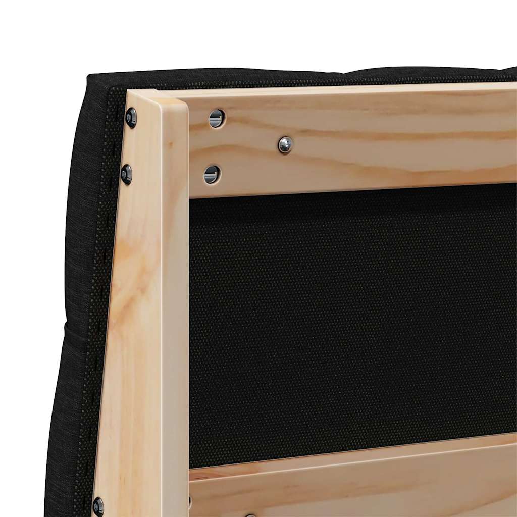 Tapecirani uzglavlje Crna 120 cm Čvrsto borovo drvo
