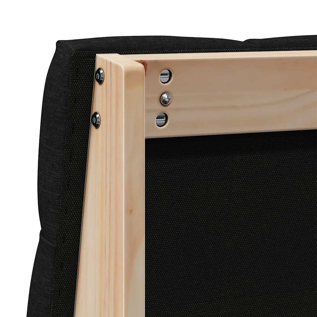 Tapecirani uzglavlje Crna 100 cm Čvrsto borovo drvo