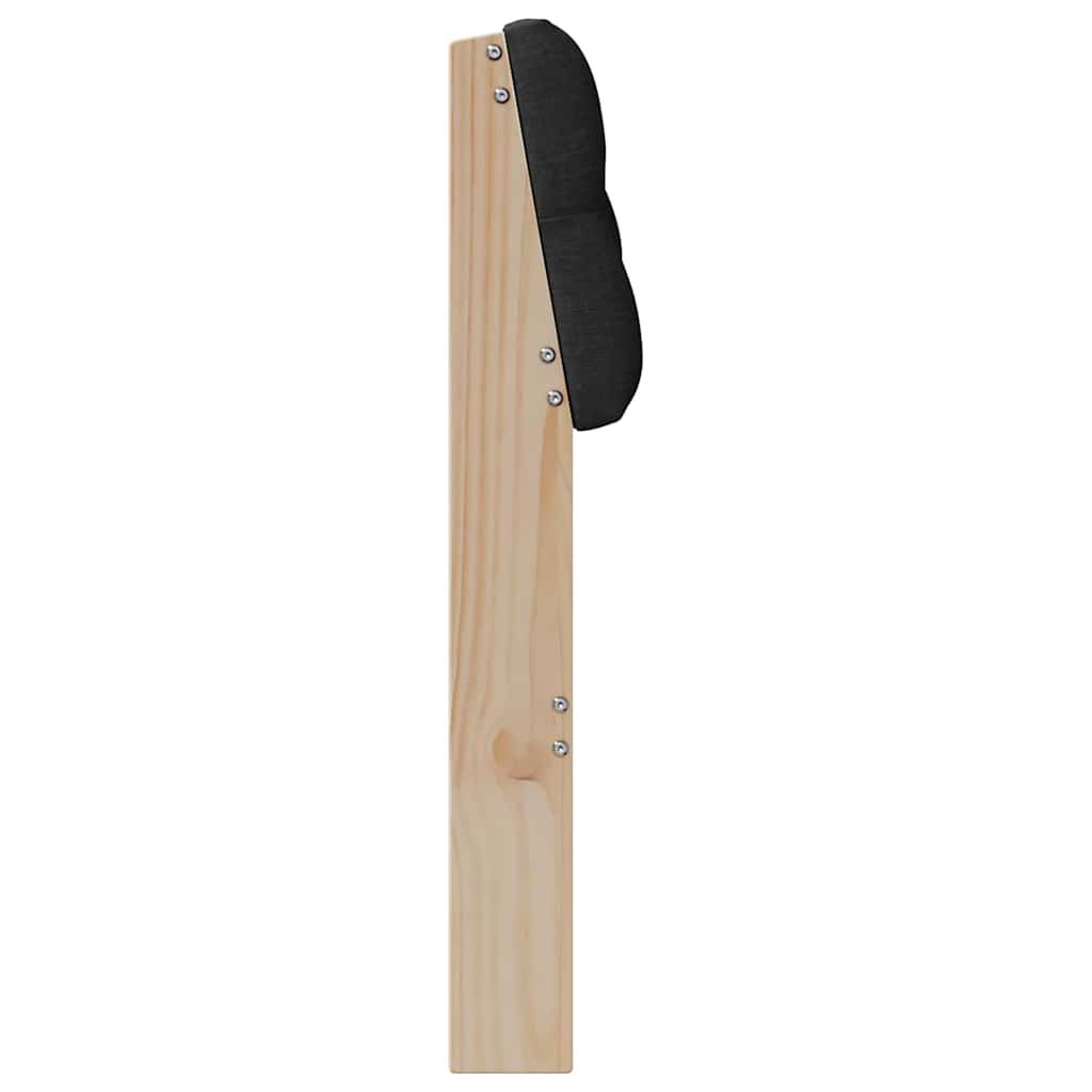 Tapecirani uzglavlje Crna 75 cm Čvrsto borovo drvo