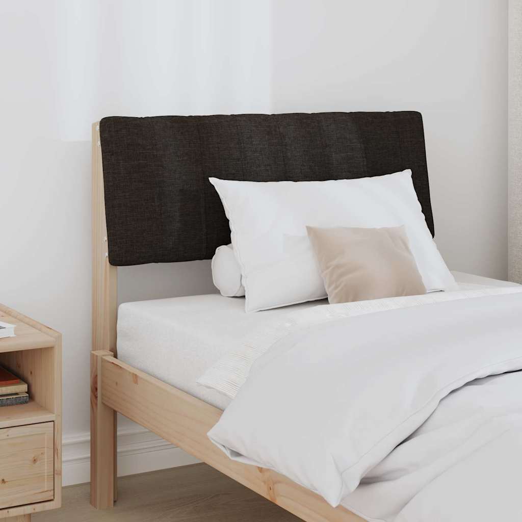 Tapecirani uzglavlje Crna 80 cm Čvrsto borovo drvo