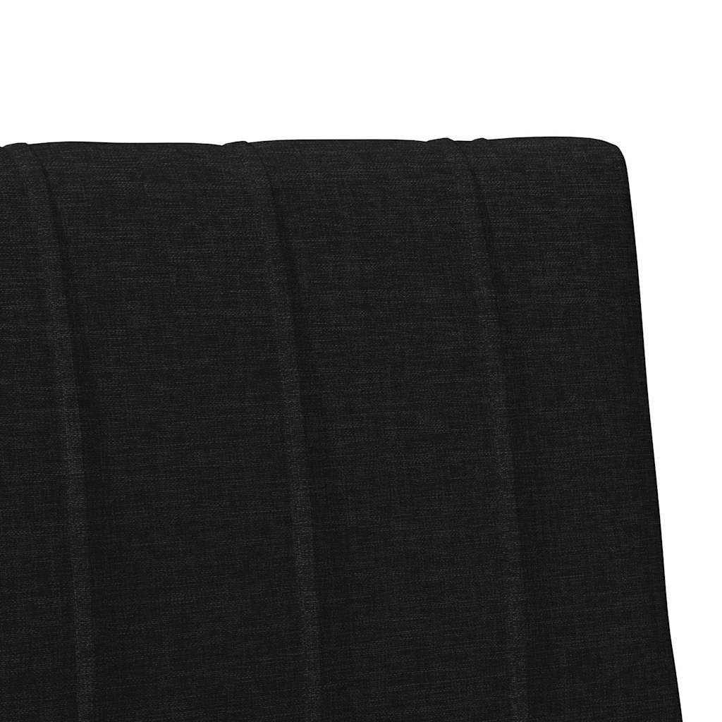 Tapecirani uzglavlje Crna 75 cm Čvrsto borovo drvo