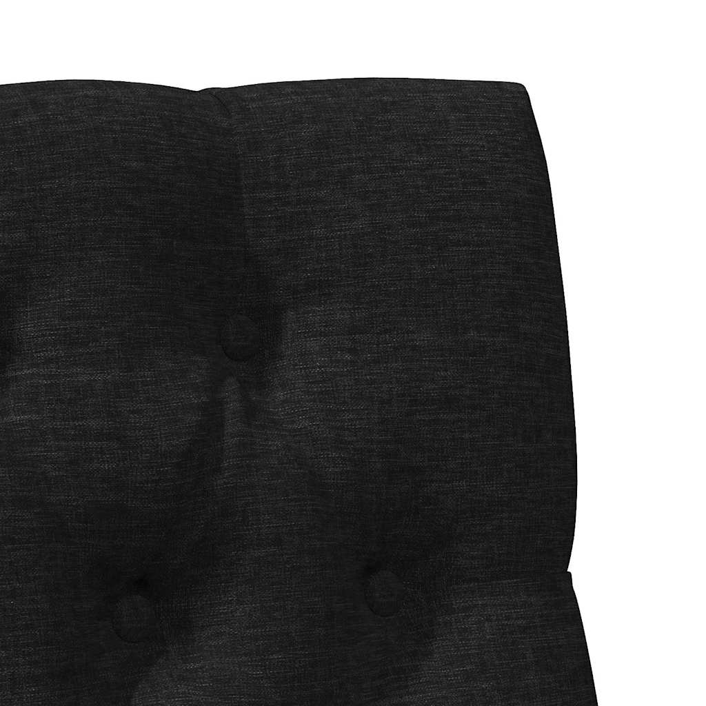 Tapecirani uzglavlje Crna 80 cm Čvrsto borovo drvo