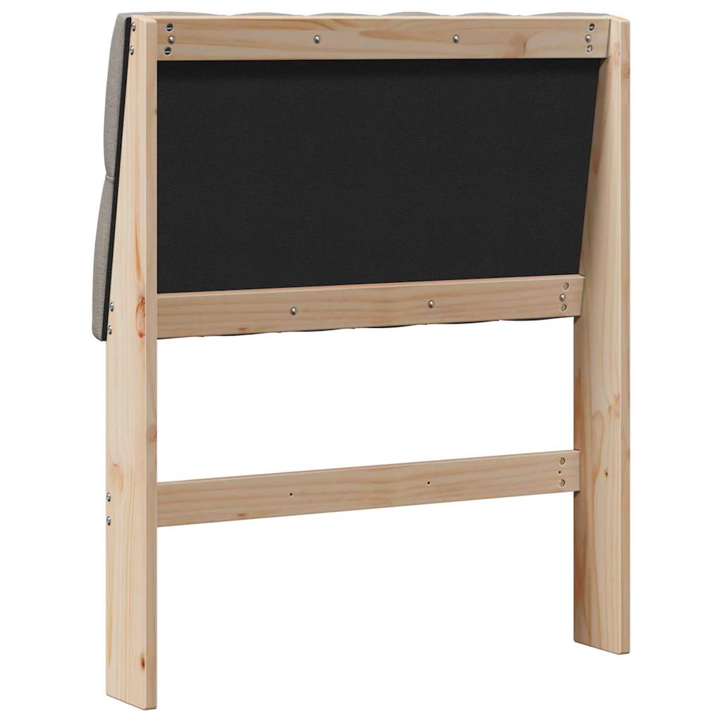 Tapecirani uzglavlje Sivo-smeđa 80 cm Čvrsto borovo drvo