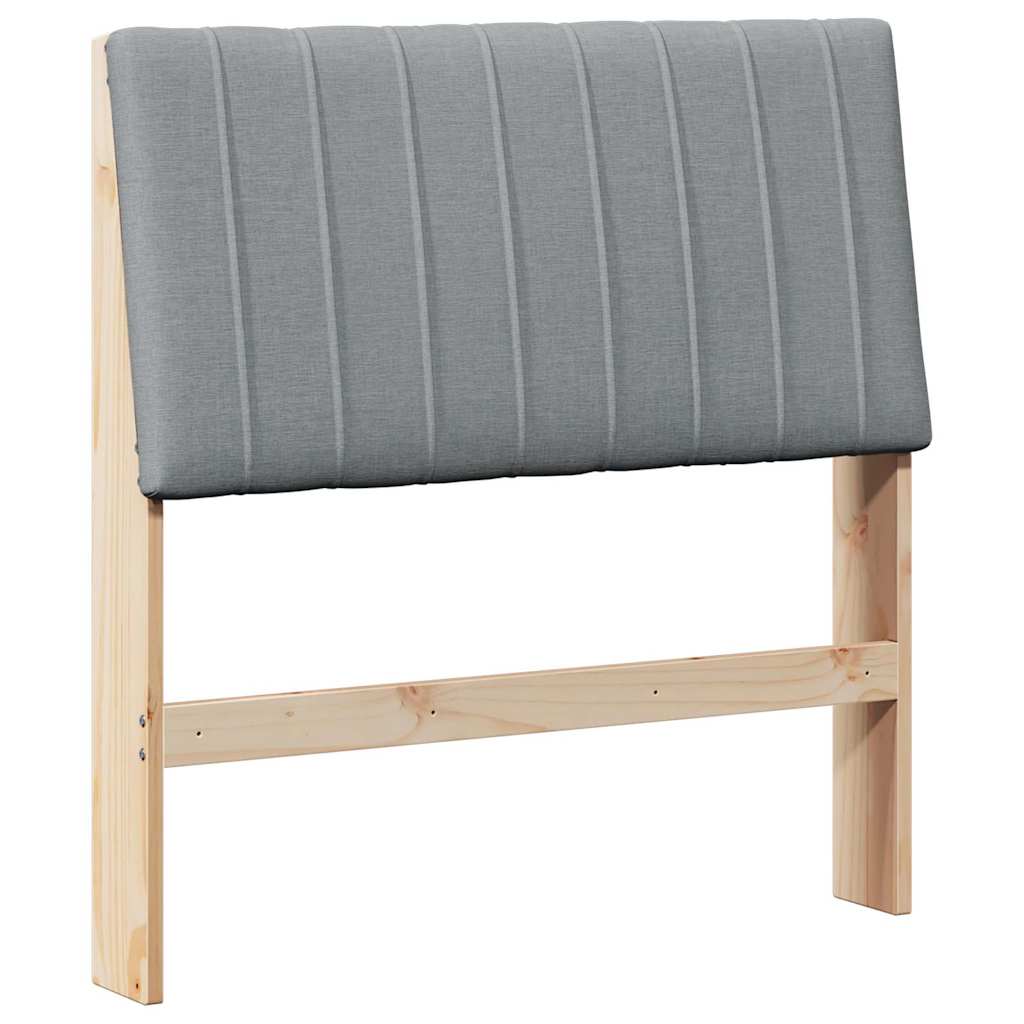 Tapecirani uzglavlje Svijetlo siva 90 cm Čvrsto borovo drvo
