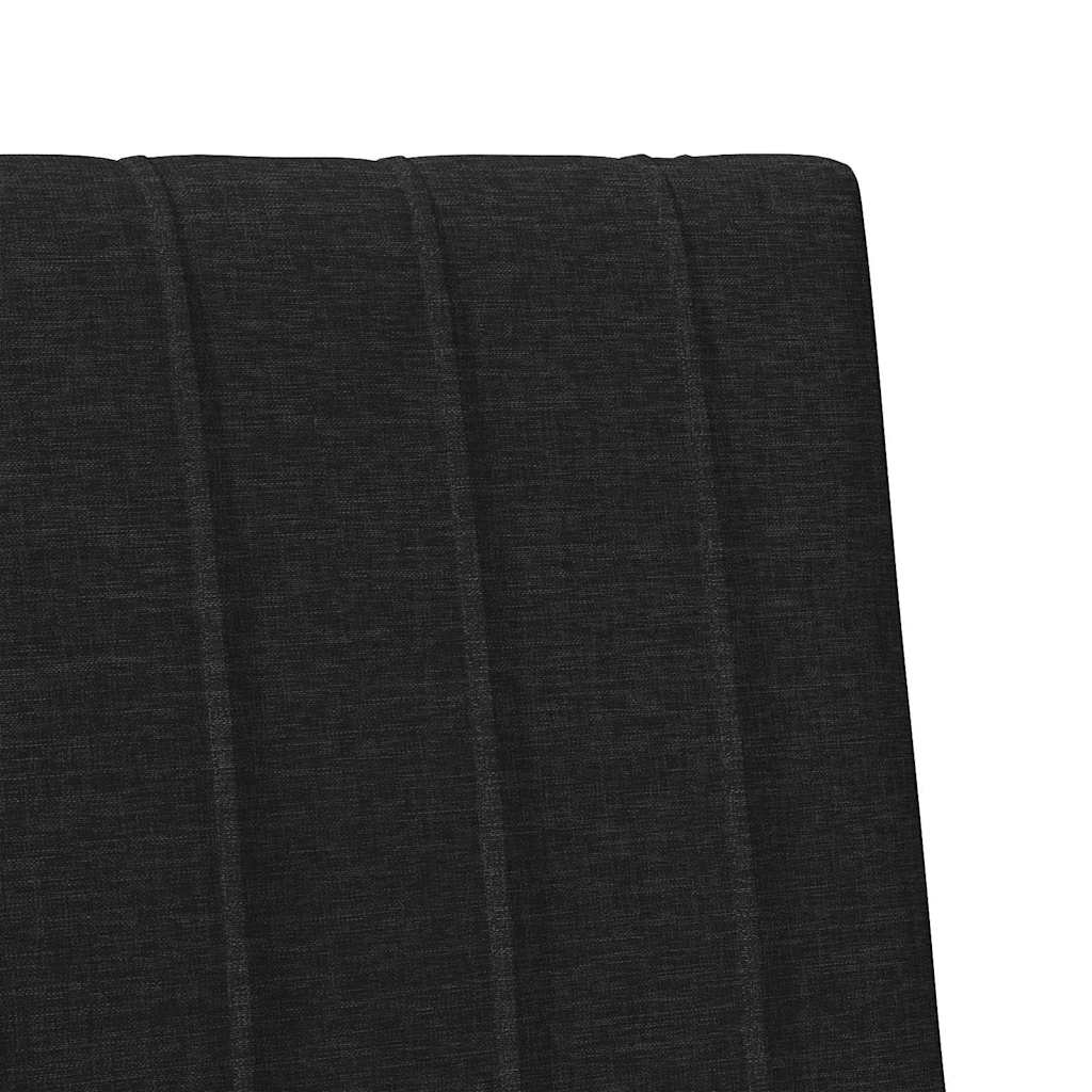 Tapecirani uzglavlje Crna 80 cm Čvrsto borovo drvo