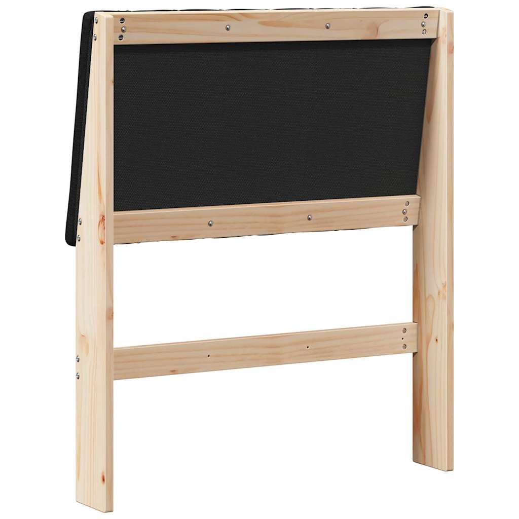 Tapecirani uzglavlje Crna 80 cm Čvrsto borovo drvo