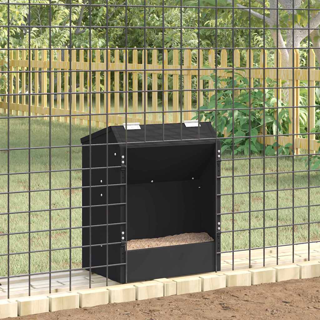 Hranilica za zečeve Crna 64.5 x 25.5 x 45.5 cm