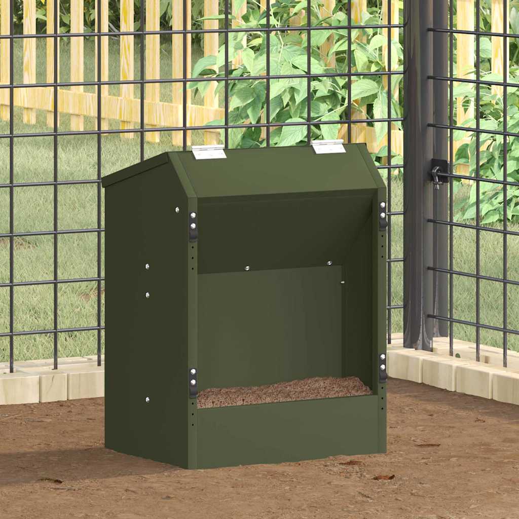 Hranilica za zečeve Maslinasto zelena 64.5 x 25.5 x 45.5 cm