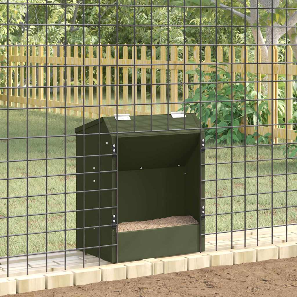 Hranilica za zečeve Maslinasto zelena 64.5 x 25.5 x 45.5 cm