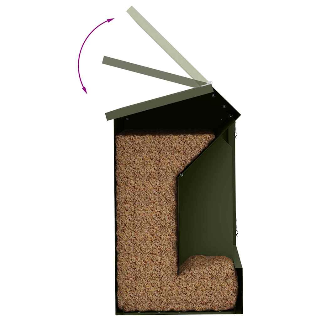 Hranilica za zečeve Maslinasto zelena 64.5 x 25.5 x 45.5 cm