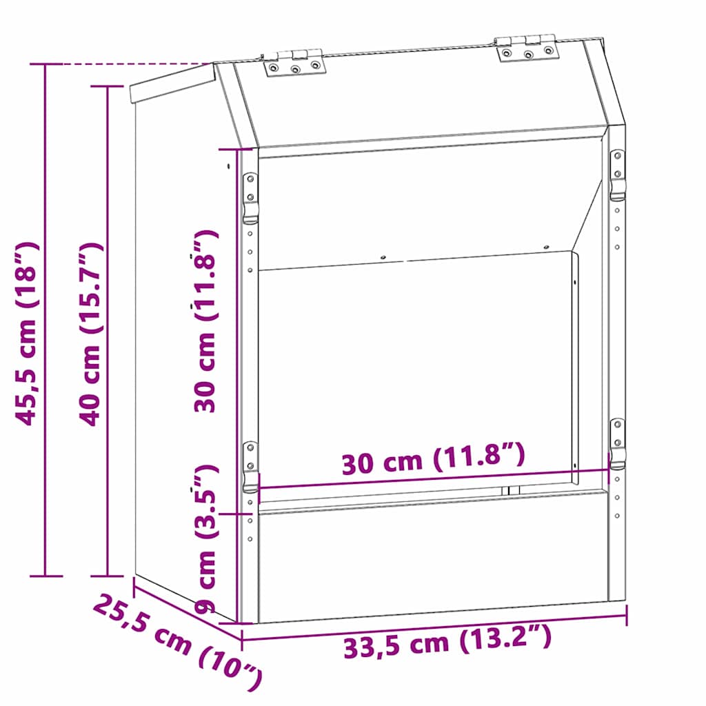 Hranilica za zečeve Srebrno 64.5 x 25.5 x 45.5 cm Cinkani čelik