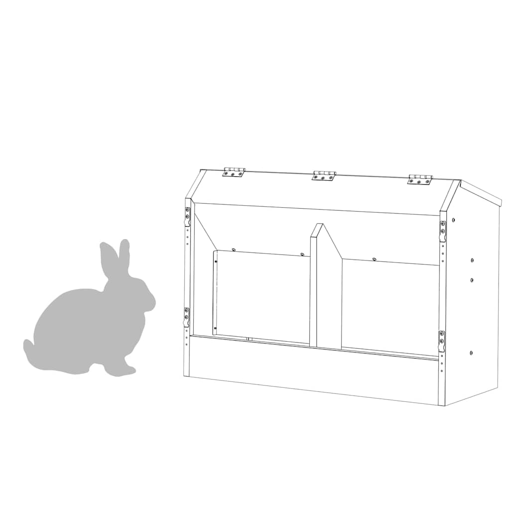 Hranilica za zečeve Maslinasto zelena 64.5 x 25.5 x 45.5 cm