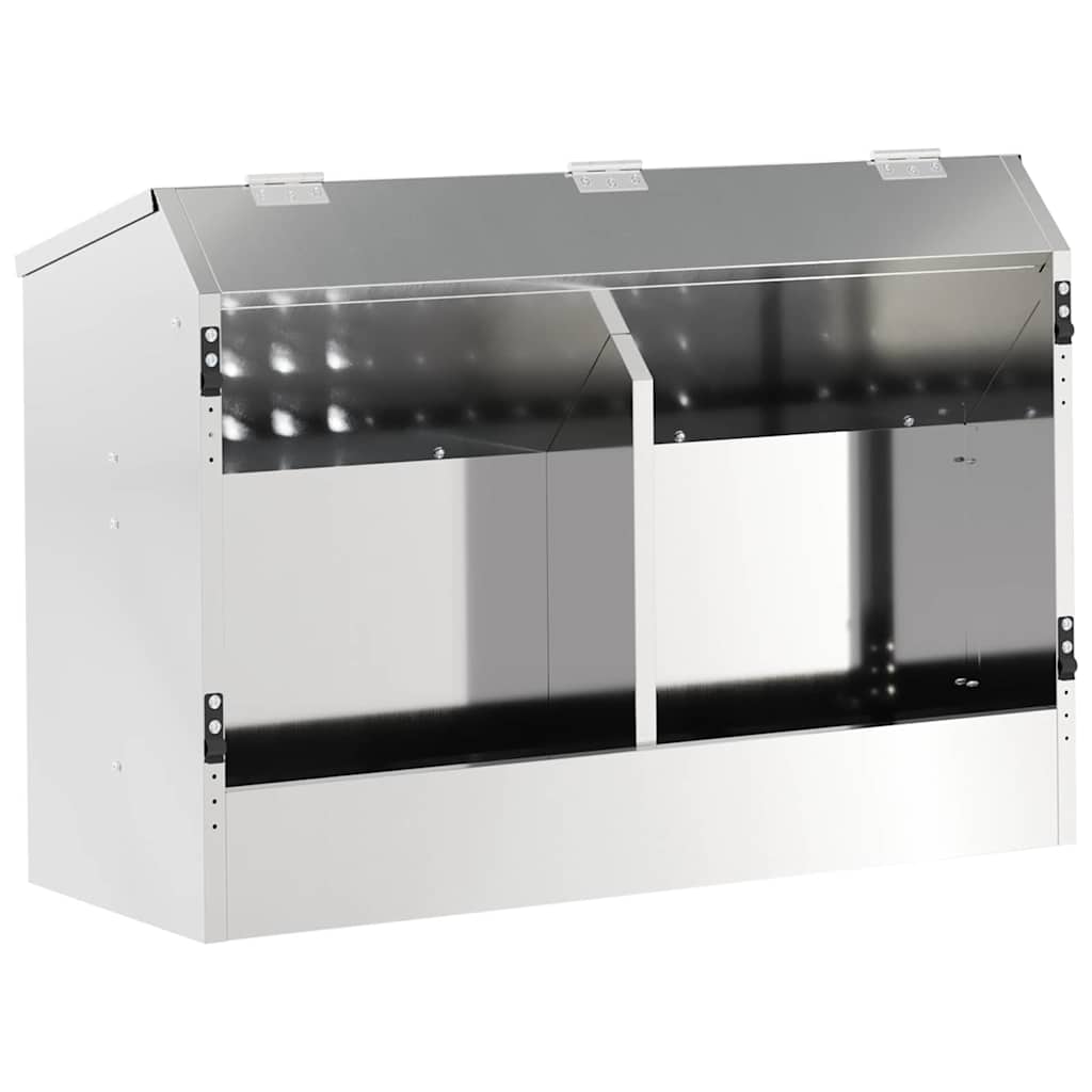 Hranilica za zečeve Srebrno 64.5 x 25.5 x 45.5 cm Cinkani čelik