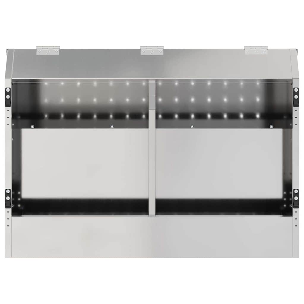 Hranilica za zečeve Srebrno 64.5 x 25.5 x 45.5 cm Cinkani čelik