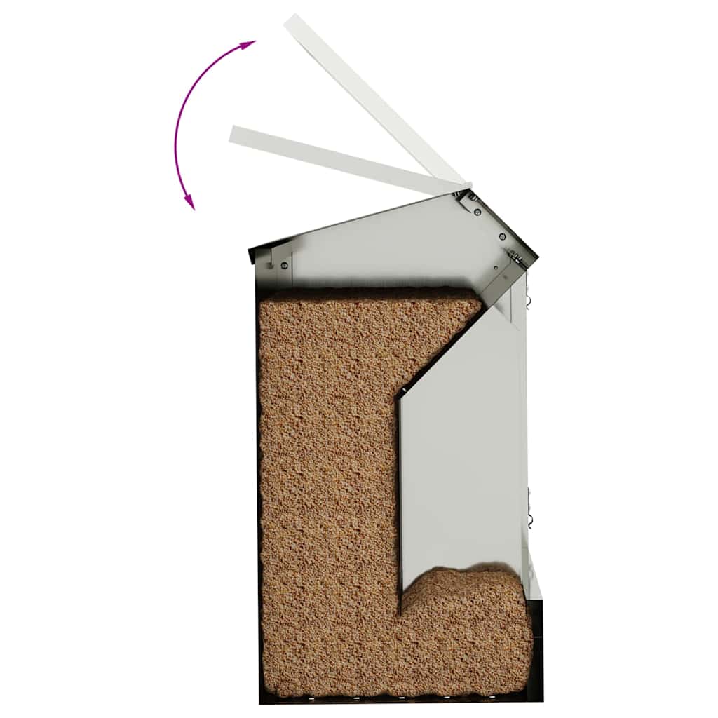 Hranilica za zečeve Srebrno 64.5 x 25.5 x 45.5 cm Cinkani čelik