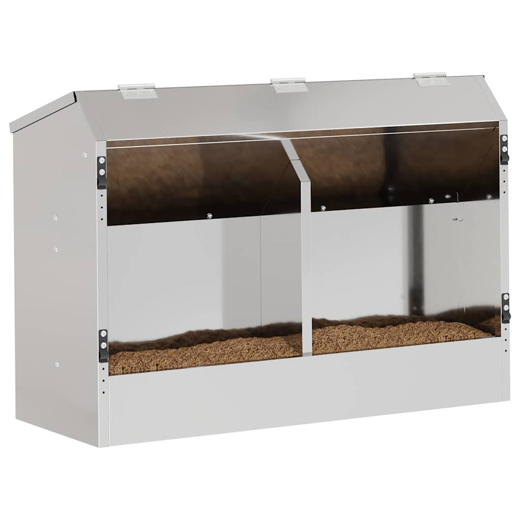 Hranilica za zečeve Srebrno 64.5 x 25.5 x 45.5 cm Cinkani čelik