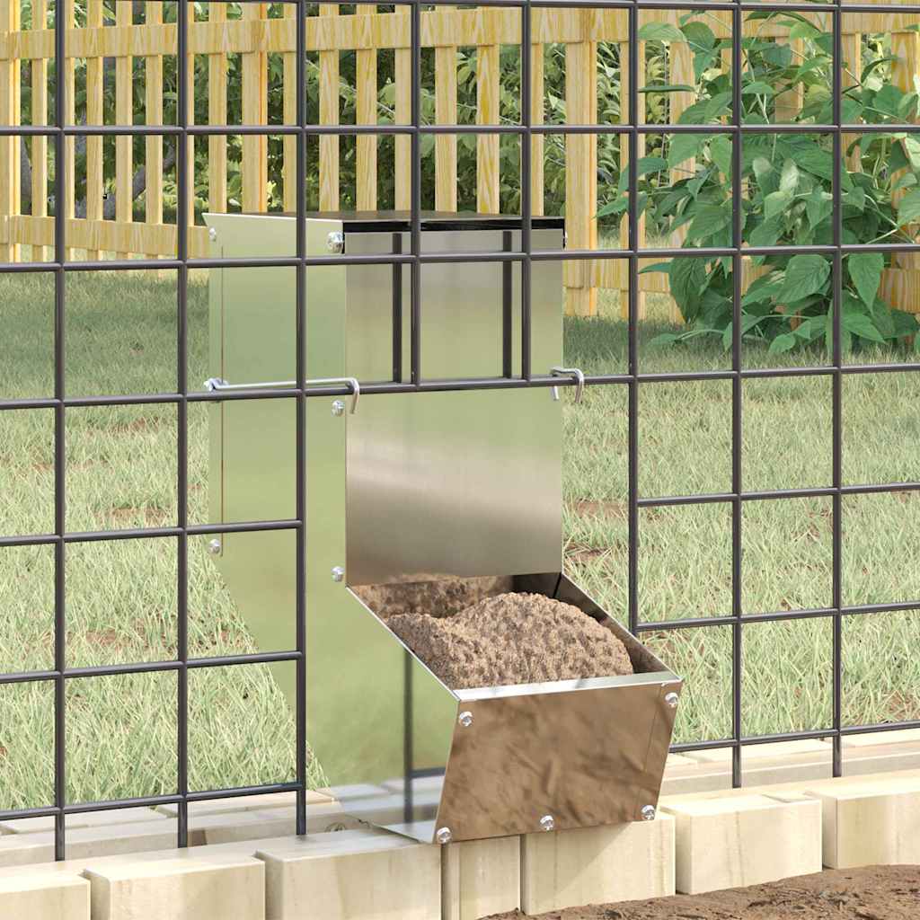 Hranilica za zečeve Srebrno 12,5 x 26 x 28,5 cm Cinkani čelik