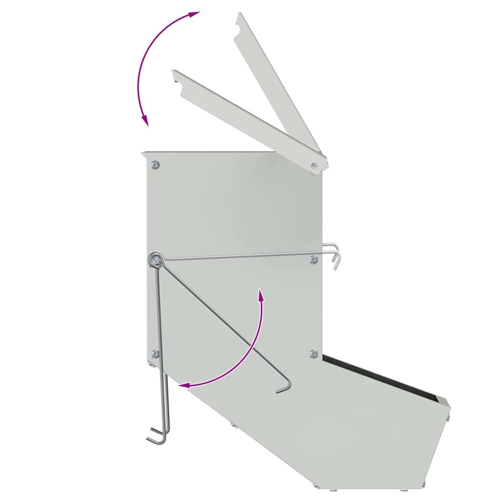 Hranilica za zečeve Srebrno 12,5 x 26 x 28,5 cm Cinkani čelik
