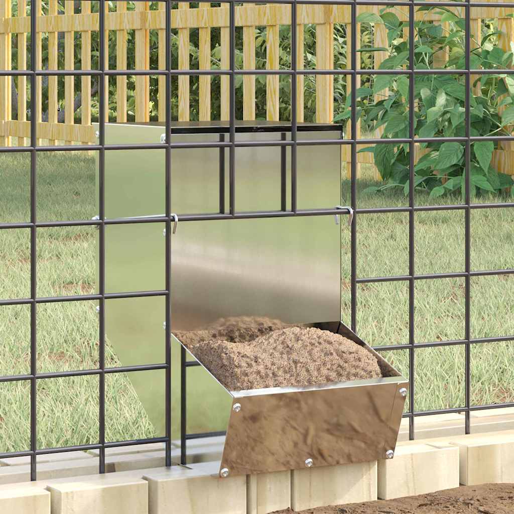 Hranilica za zečeve Srebrno 17,5 x 26 x 28,5 cm Cinkani čelik