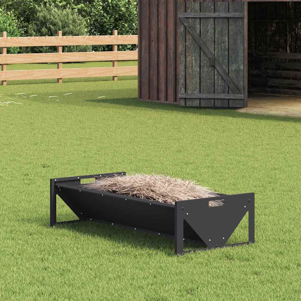 Hranilica za stoku Crna 108 x 50 x 28 cm Hladno valjani čelik