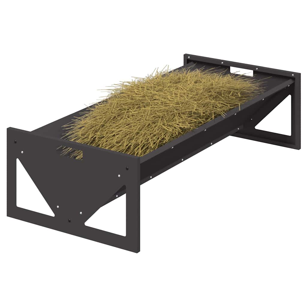 Hranilica za stoku Crna 108 x 50 x 28 cm Hladno valjani čelik
