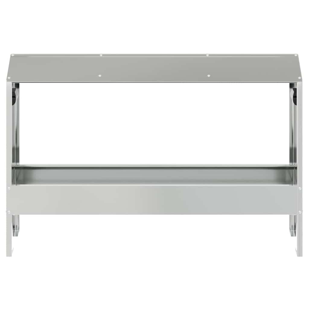 Hranilica za kokoške Srebrno 81 x 32 x 53,5 cm Cinkani čelik