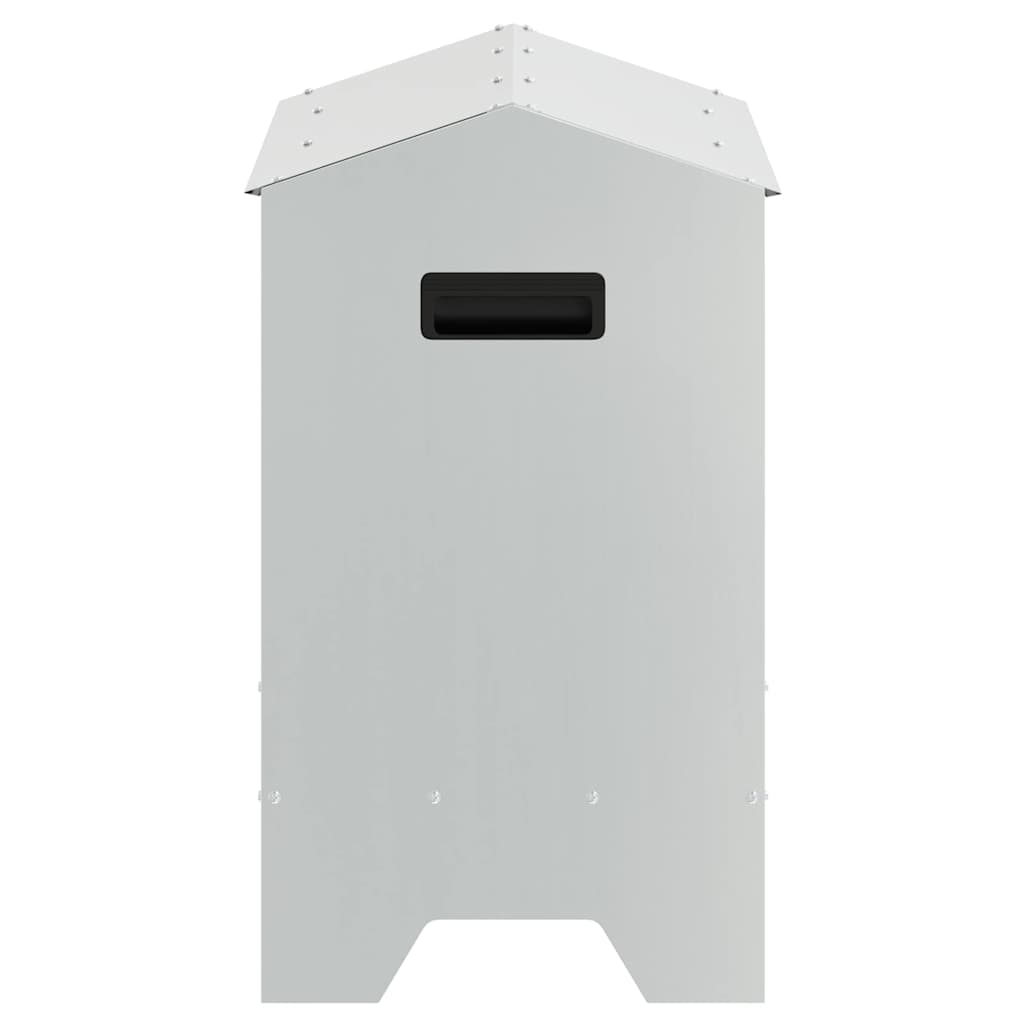 Hranilica za kokoške Srebrno 81 x 32 x 53,5 cm Cinkani čelik