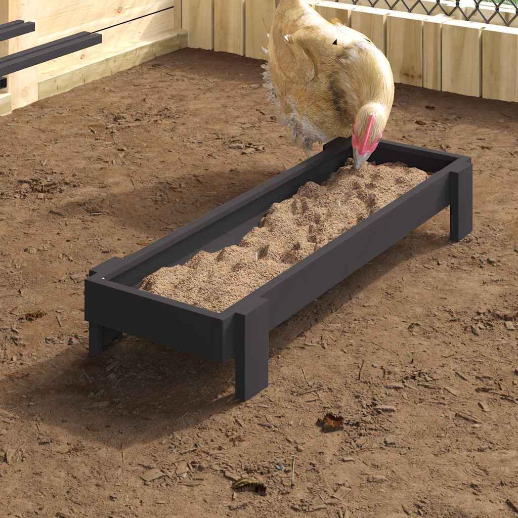 Hranilica za kokoške Crna 80 x 28 x 13.5 cm