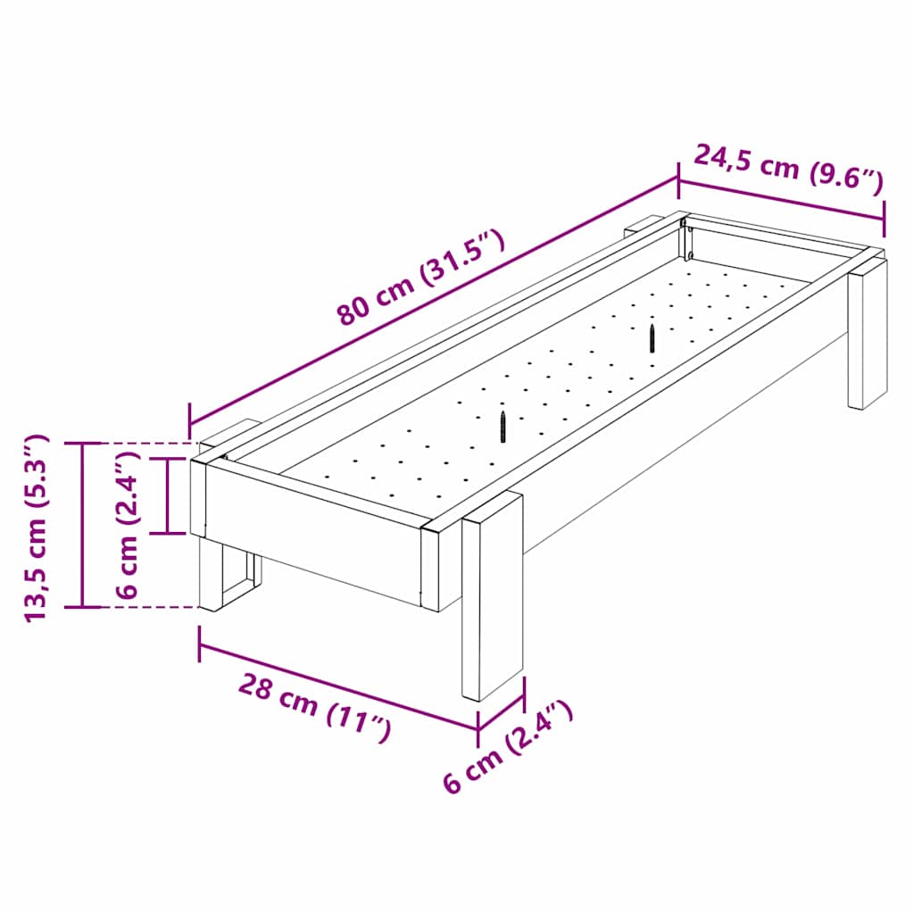 Hranilica za kokoške Crna 80 x 28 x 13.5 cm