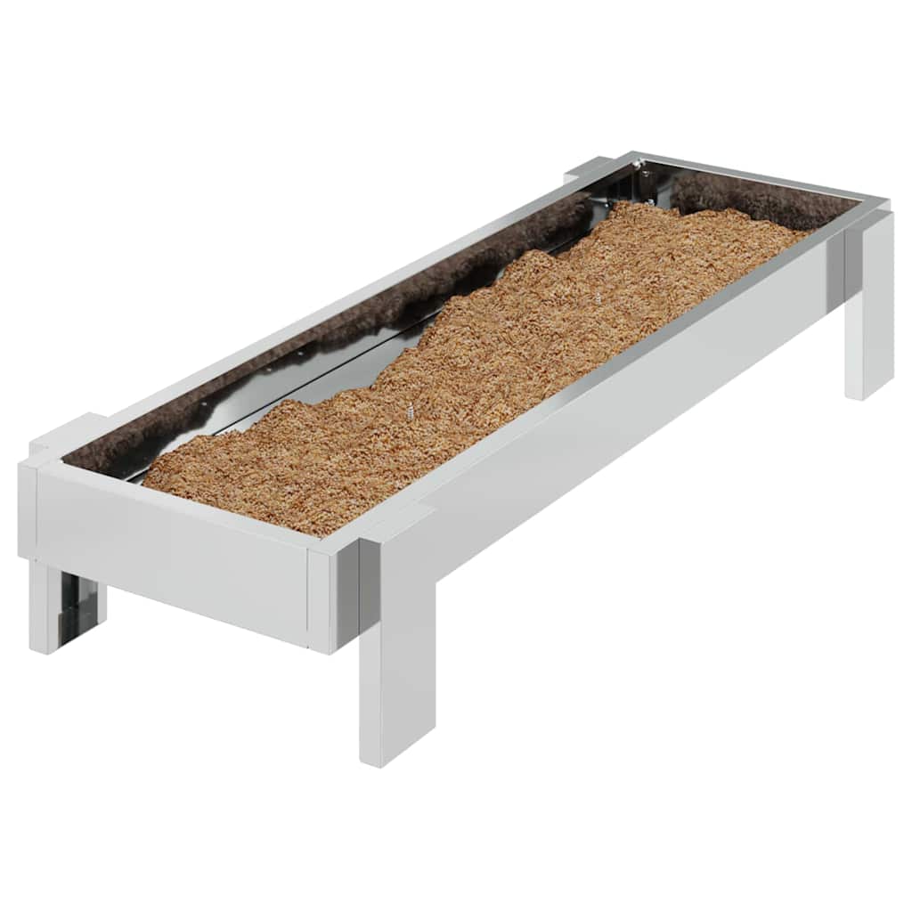 Hranilica za kokoške Srebrno 80 x 28 x 13.5 cm Cinkani čelik