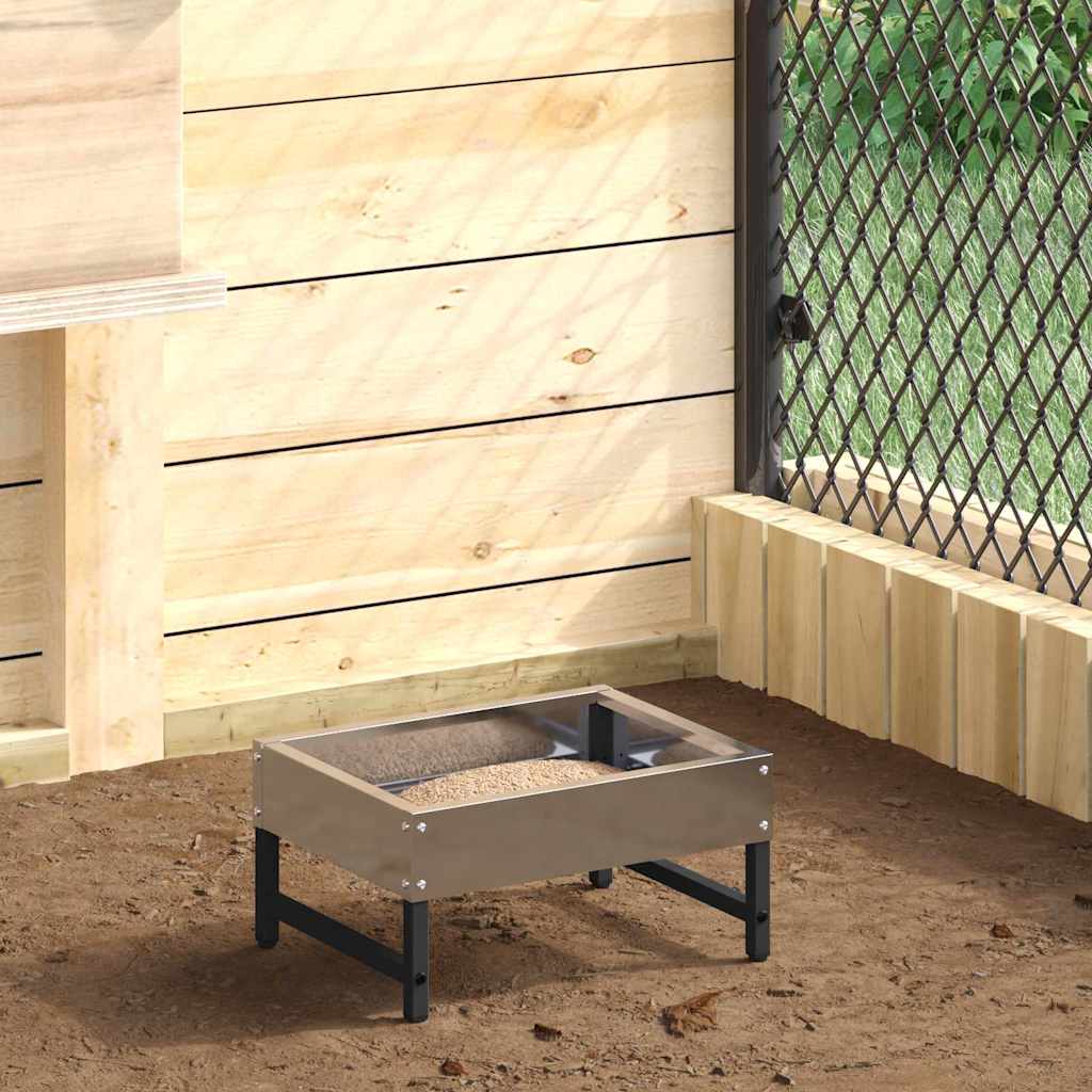 Feeder za ptice Srebrno 80 x 28 x 13.5 cm Cinkani čelik