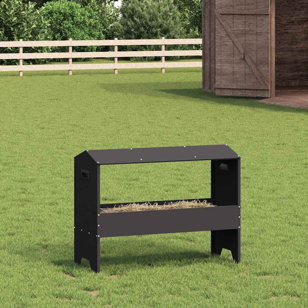 Hranilica za stoku Crna 79 x 35 x 62 cm Hladno valjani čelik
