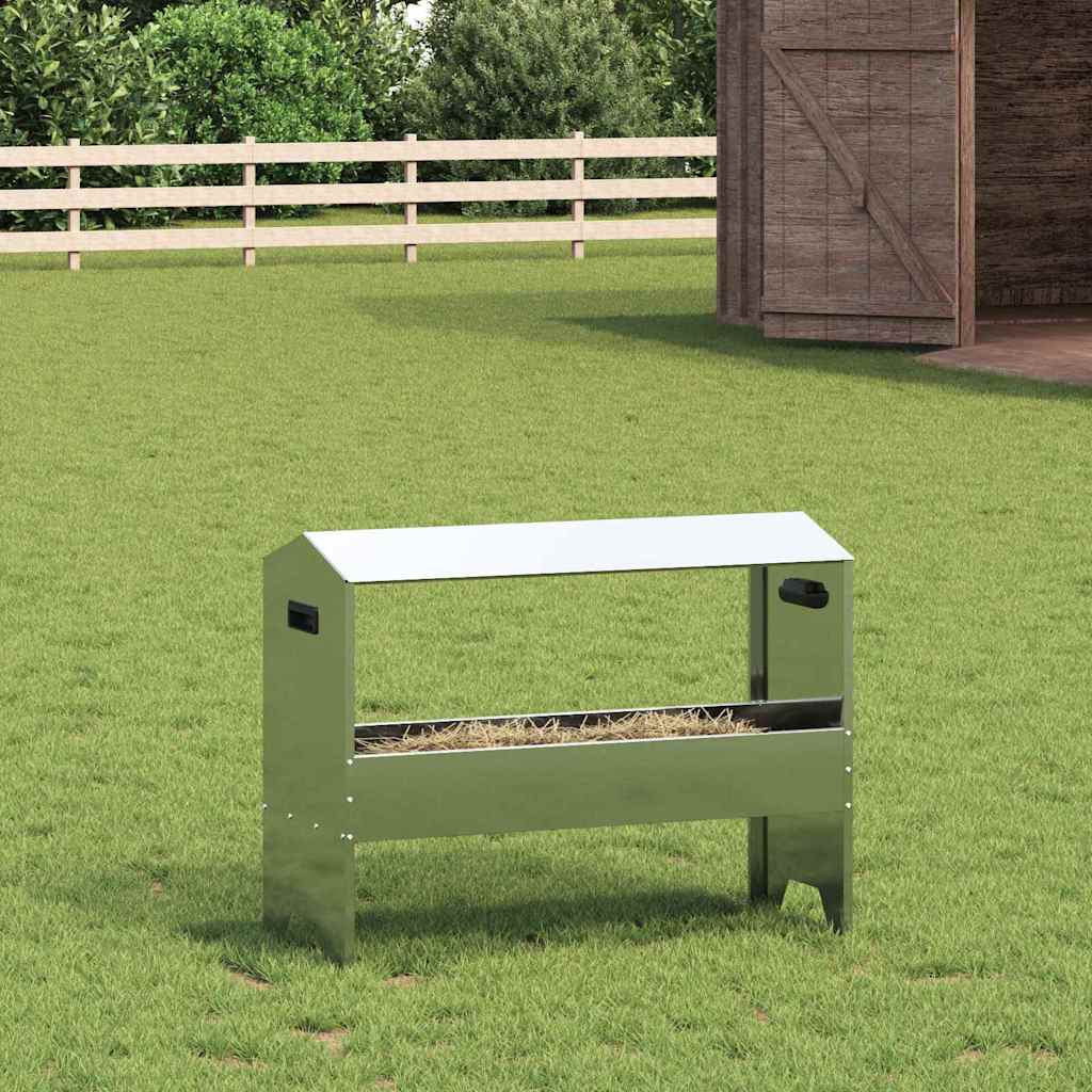 Hranilica za stoku Srebrno 79 x 35 x 62 cm Cinkani čelik