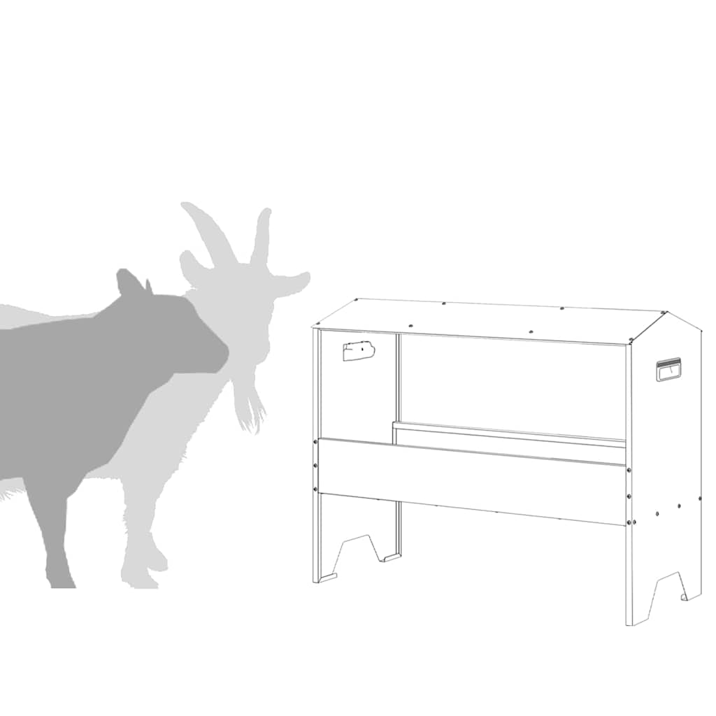 Hranilica za stoku Srebrno 79 x 35 x 62 cm Cinkani čelik