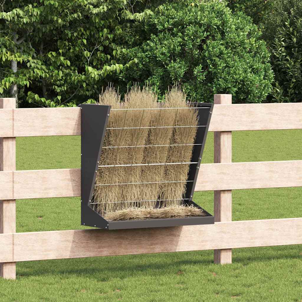 Hranilica za sijeno Crna 71 x 33 x 70 cm Hladno valjani čelik