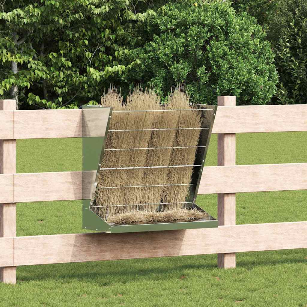 Hranilica za sijeno Srebrno 71 x 33 x 70 cm Cinkani čelik