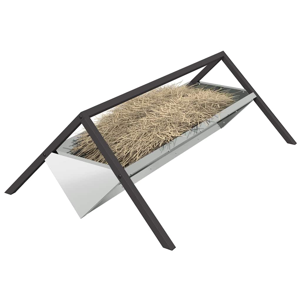 Hranilica za stoku Srebrno 111 x 76 x 38 cm Cinkani čelik