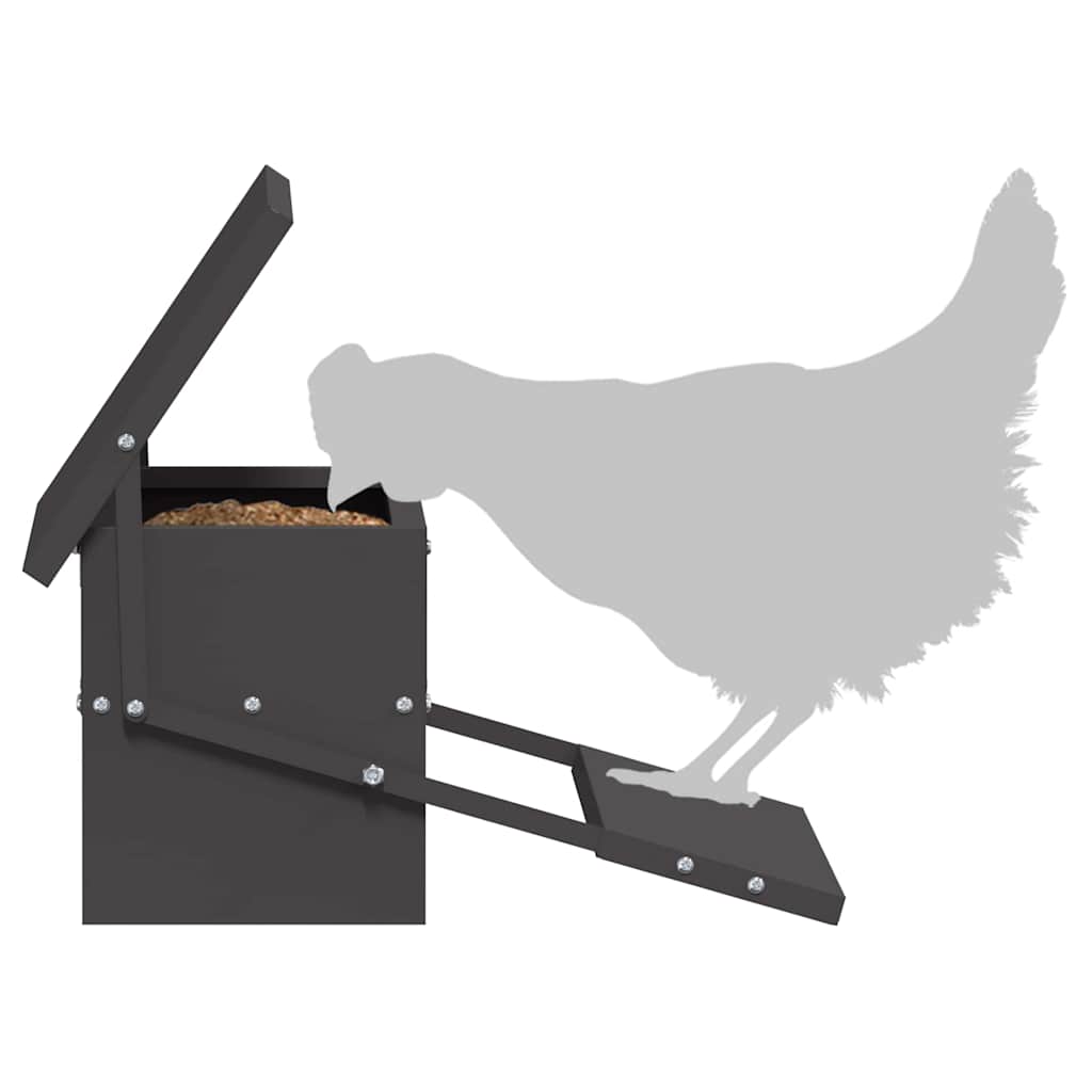 Feeder s nogom za piliće Crna 48,5 x 39,5 x 19 cm