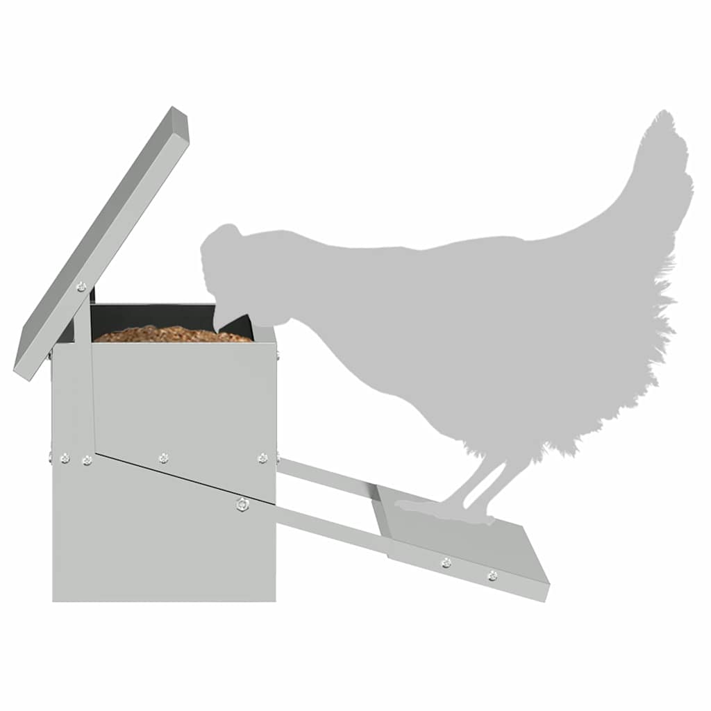 Feeder s nogom za piliće Srebrno 48,5 x 39,5 x 19 cm